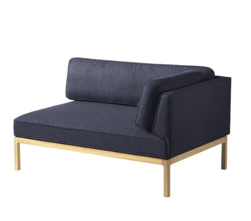 FDB Møbler L37 7-9-13 Højre Hjørne 130x90 cm - Dark Blue/Main Line Flax