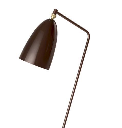 GUBI Gräshoppa Floor Lamp H: 125 cm - Walnut Brown Glossy