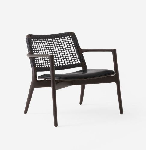 Vipp 488 Cabin Lounge Chair SH: 37 cm - Dark Oak/Black Leather