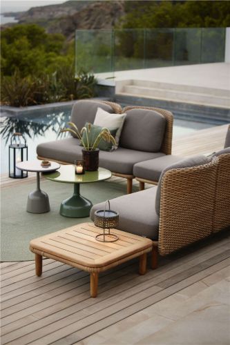Cane-line Outdoor Arch Sofabord m. Teak Bordplade 73x73 cm - Natural/Taupe