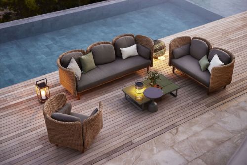 Cane-line Outdoor Arch 3 pers. Sofa Modul B: 223 cm - Natural/Grå