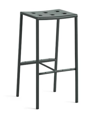 HAY Balcony Bar Stool High H: 75 cm - Dark Forest
