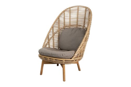 Cane-line Outdoor Hive Highback Stol inkl. Hynder SH: 35 cm - Natural/Taupe