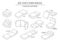 Billede af By KlipKlap KK 3 Fold Sofa Single L: 75 cm - Sand 