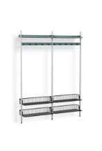 Billede af HAY Pier System 1052 2 Columns 162x209 cm - PS Blue Steel/Clear Anodised Profiles/Anthracite Wire Shelf