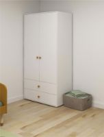 Billede af FLEXA Roomie Garderobeskab 2 Låger + 2 Skuffer H: 202.5 cm - Hvid/Mustard