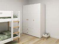 Billede af FLEXA Roomie Garderobeskab 3 Låger + 2 Skuffer H: 202.5 cm - Hvid/Eg