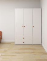 Billede af FLEXA Roomie Garderobeskab 3 Låger + 2 Skuffer H: 202.5 cm - Hvid/Blush
