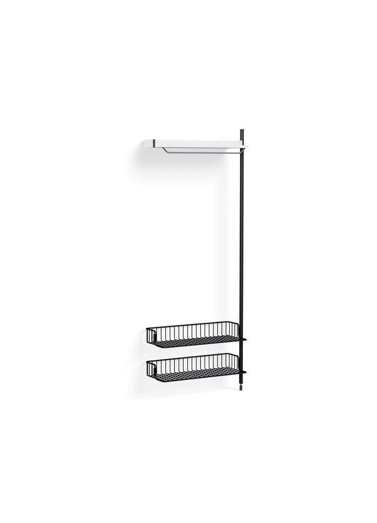 Billede af HAY Pier System 1010 Add-On 80x209 cm - PS White Steel/Black Anodised Profiles/Anthracite Wire Shelf