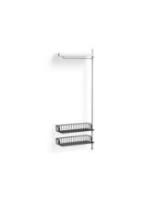 Billede af HAY Pier System 1010 Add-On 80x209 cm - PS White Steel/Clear Anodised Profiles/Anthracite Wire Shelf