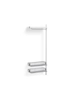Billede af HAY Pier System 1010 Add-On 80x209 cm - PS White Steel/Clear Anodised Profiles/Chromed Wire Shelf