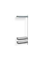 Billede af HAY Pier System 1010 Add-On 80x209 cm - PS Blue Steel/Clear Anodised Profiles/Anthracite Wire Shelf
