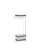 Billede af HAY Pier System 1010 Add-On 80x209 cm - PS Black Steel/Clear Anodised Profiles/Anthracite Wire Shelf