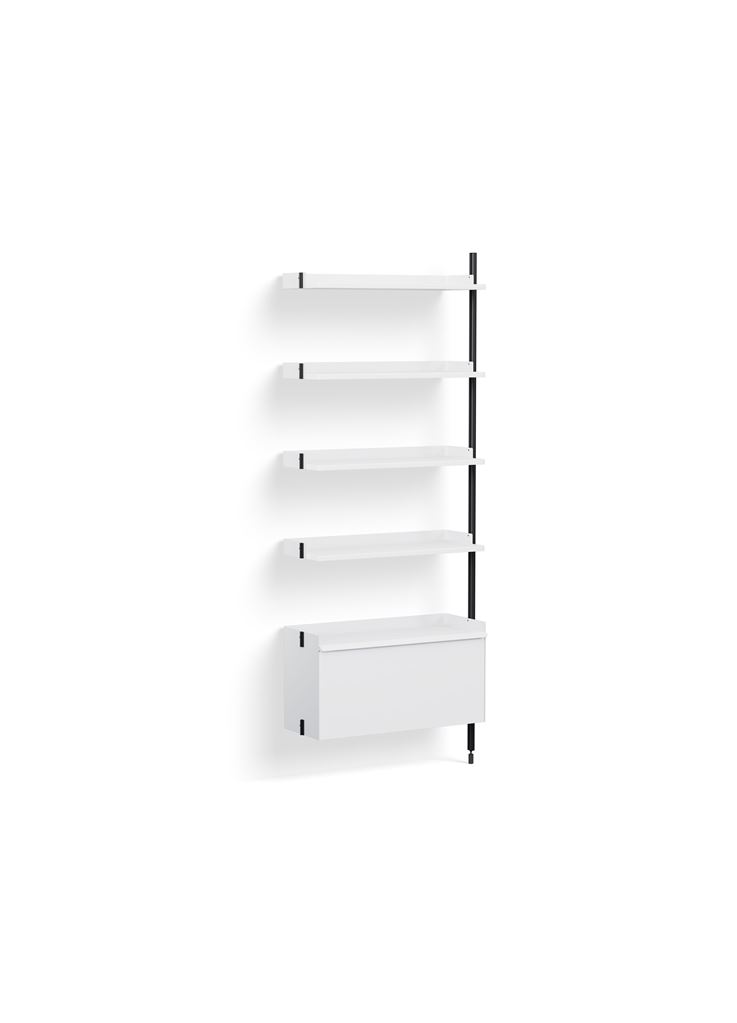 Billede af HAY Pier System 120 Add-On 80x209 cm - PS White Steel/Black Anodised Profiles