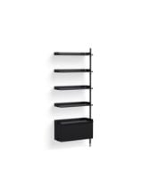 Billede af HAY Pier System 120 Add-On 80x209 cm - PS Black Steel/Black Anodised Profiles