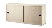 Billede af String Furniture Cabinet With Sliding Doors B: 78 cm - Ash