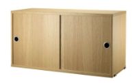 Billede af String Furniture Cabinet With Sliding Doors B: 78 cm - Oak 