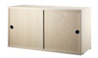 Billede af String Furniture Cabinet With Sliding Doors B: 78 cm - Ash