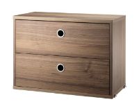 Billede af String Furniture Cabinet With Two Drawers 58x42x30 cm - Walnut 