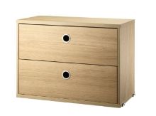 Billede af String Furniture Cabinet With Two Drawers 58x42x30 cm - Oak