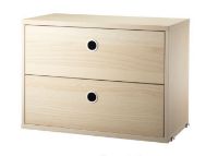 Billede af String Furniture Cabinet With Two Drawers 58x42x30 cm - Ash