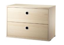 Billede af String Furniture Cabinet With Two Drawers 58x42x30 cm - Ash