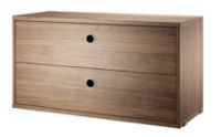 Billede af String Furniture Cabinet With Two Drawers 78x42x30 cm - Valnød 