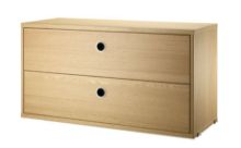 Billede af String Furniture Cabinet With Two Drawers 78x42x30 cm - Oak 