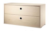 Billede af String Furniture Cabinet With Two Drawers 78x42x30 cm - Ash