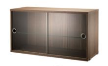 Billede af String Furniture Display Cabinet With Sliding Glass Doors B: 78 cm - Walnut
