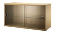 Billede af String Furniture Display Cabinet With Sliding Glass Doors B: 78 cm - Oak