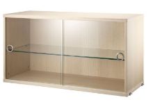 Billede af String Furniture Display Cabinet With Sliding Glass Doors B: 78 cm - Ash