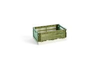 Billede af HAY Colour Crate Mix S 17x26,5x10,5 cm - Olive/Dark Mint 