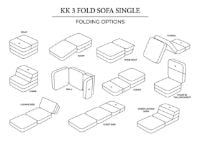 Billede af By KlipKlap KK 3 Fold Sofa Single Soft L: 75 cm - Rose  OUTLET