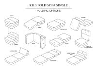 Billede af By KlipKlap KK 3 Fold Sofa Single Soft L: 75 cm - Multi Grey/Grey 