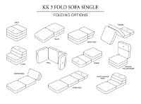 Billede af By KlipKlap KK 3 Fold Sofa Single Soft L: 75 cm - Sand 