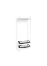 Billede af HAY Pier System 1011 1 Column 82x209 cm - PS White Steel/Clear Anodised Profiles/Anthracite Wire Shelf