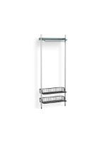 Billede af HAY Pier System 1011 1 Column 82x209 cm - PS Blue Steel/Clear Anodised Profiles/Anthracite Wire Shelf