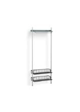 Billede af HAY Pier System 1011 1 Column 82x209 cm - PS Blue Steel/Clear Anodised Profiles/Anthracite Wire Shelf