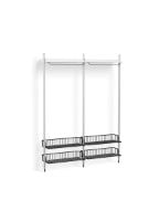 Billede af HAY Pier System 1012 2 Columns 162x209 cm - PS White Steel/Clear Anodised Profiles/Anthracite Wire Shelf