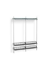 Billede af HAY Pier System 1012 2 Columns 162x209 cm - PS Blue Steel/Clear Anodised Profiles/Anthracite Wire Shelf