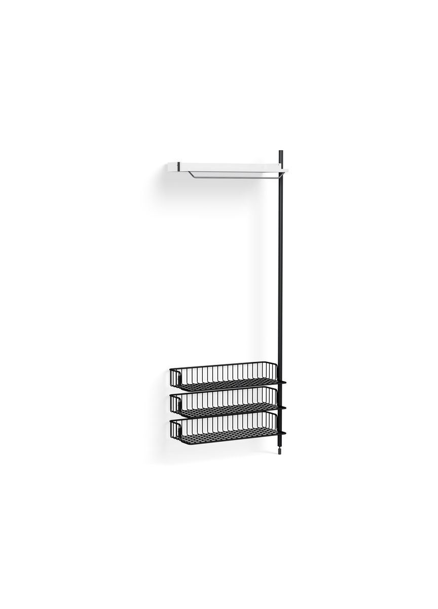 Billede af HAY Pier System 1020 Add-On 80x209 cm - PS White Steel/Black Anodised Profiles/Anthracite Wire Shelf