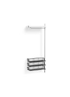 Billede af HAY Pier System 1020 Add-On 80x209 cm - PS White Steel/Clear Anodised Profiles/Anthracite Wire Shelf