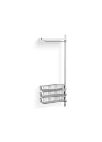 Billede af HAY Pier System 1020 Add-On 80x209 cm - PS White Steel/Clear Anodised Profiles/Chromed Wire Shelf