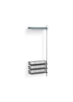 Billede af HAY Pier System 1020 Add-On 80x209 cm - PS Blue Steel/Clear Anodised Profiles/Anthracite Wire Shelf