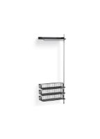 Billede af HAY Pier System 1020 Add-On 80x209 cm - PS Black Steel/Clear Anodised Profiles/Anthracite Wire Shelf