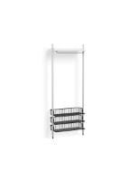 Billede af HAY Pier System 1021 1 Column 82x209 cm - PS White Steel/Clear Anodised Profiles/Anthracite Wire Shelf
