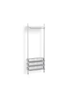 Billede af HAY Pier System 1021 1 Column 82x209 cm - PS White Steel/Clear Anodised Profiles/Chromed Wire Shelf