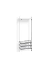 Billede af HAY Pier System 1021 1 Column 82x209 cm - PS White Steel/Clear Anodised Profiles/Chromed Wire Shelf