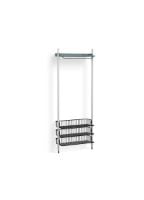 Billede af HAY Pier System 1021 1 Column 82x209 cm - PS Blue Steel/Clear Anodised Profiles/Anthracite Wire Shelf